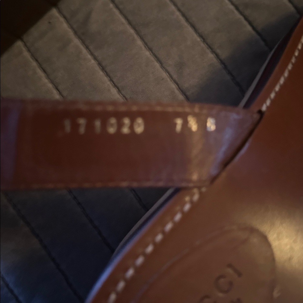 Gucci Brown and Green Wedge Sandals - Picture 7 of 9